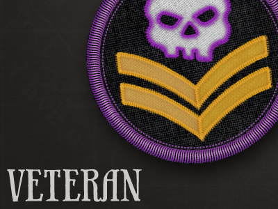 Veteran Merit Badge bad moon rising badge badges game illustration merit stitching texture twitter veteran