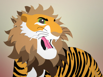 A Modern Eden Liger illustration liger lion rebound tiger