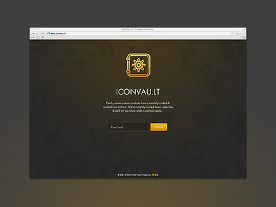 Iconvau.lt branding holding page icons sign up webfont