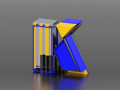 K 3d 3dmodelling 3drendering arnold arnoldrender c4d cinema4d geometry isometric letter lettering type typeface typography