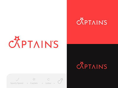 Captain's logo (Clothing Brand) brand identity branding captains clothing brand logodesign nabil nabilemon orange sporty star wordmark