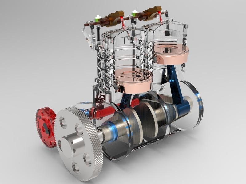 2 cylindrical engine by Aakarist Pvt. Ltd. on Dribbble