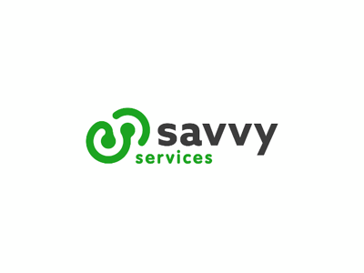 Logo for Savvy Services connect connection hub identity logo marketplace negative space s