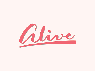 Alive calligraphy lettering logo logotype script
