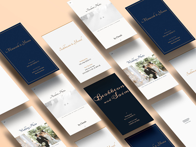 Mobile wedding invitation branding design illustration mobile app
