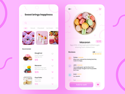 Sweet Delivery App Screens