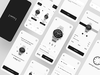 E-commerce Store App (Watch) app ecommerce ecommerce app ecommerce design ecommerce shop interaction design interface mobile app mobile ui product design ui uiux ux watch watches