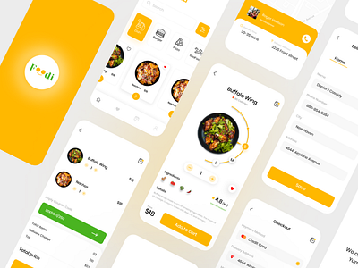 Food Delivery App screens