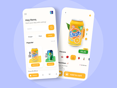 Food Delivery App 2021 app fanta food food and drink foodie interaction design interface mobile app mobile screen nice ui uiux ux