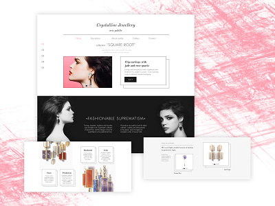 landing page for designer jewelry app branding design flat graphic landing landing page lettering logo minimal type typography ui ui ux ui ux design ux vector web website white