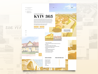 redesign for the hotel "Kiev 365" branding branding design design flat graphic hotel icon ios landing page lettering minimal type typography ui ui ux ui ux design ux vector web website