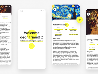 App for learning art app branding design graphic icon ios ios app iphone iphone x iphone x app lettering minimal mobile typography ui ui ux ui ux design ux web website