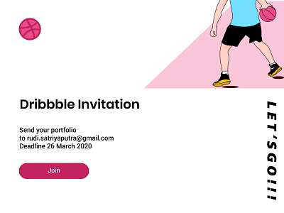 Invitation Dribbble VER 6.0 basket dribbble invitation dribbble invite illustration invitation invitation design player card