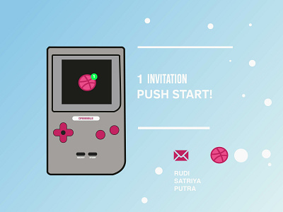 Invitation Dribbble ver. 1.0 dribbble invitation dribbble invite gameboy invite invite giveaway