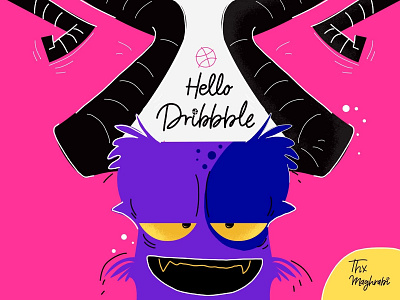 Hello Dribbble illustration vector