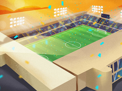 Loftus Road Stadium / Super Saudi Cup cup dribbble golden illustration light loftus reyadh saudi saudi arabia simple space stadium