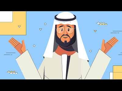 Khalifa Fund Video character digital 2d dribbble emirates emirati illustration uae