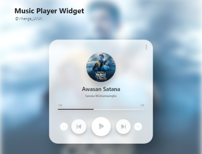 Music Player Widget app design mobile ui music app music player musicpalayewidget ui ui design uiux ux widget