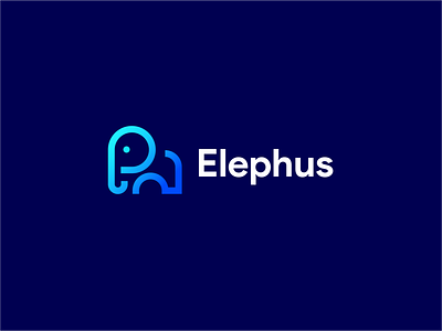 elephus elephant branding flat graphic design icon illustrator logo minimal vector