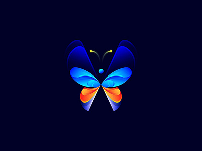 Butterfly branding flat icon logo vector