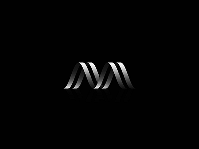 M mark branding design flat icon logo minimal vector