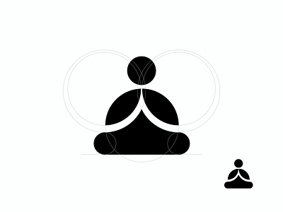 yoga branding design flat icon logo minimal vector
