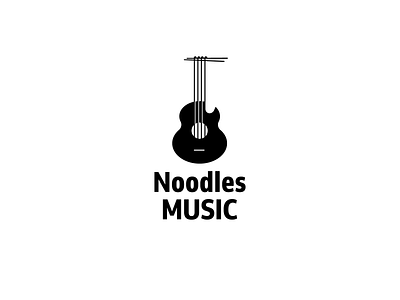 Noodle and Music branding design flat icon logo minimal vector