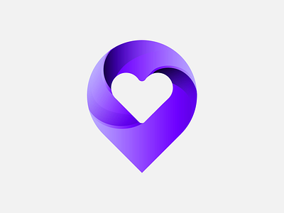Pin+Heart location location logo logo love logo lovelogo minimalist logo