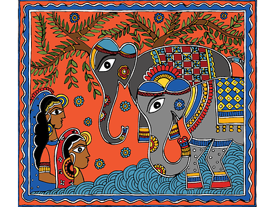 Madhubani Art art design designer digital art digital illustration drawing illustration illustrations illustrator indian art madhubani painting vector