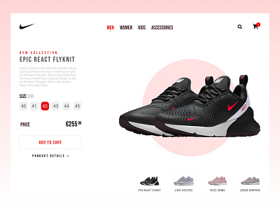 Website Redesign Concept | Nike ecommerce nike price product red shoes shop shopping size sneakers web