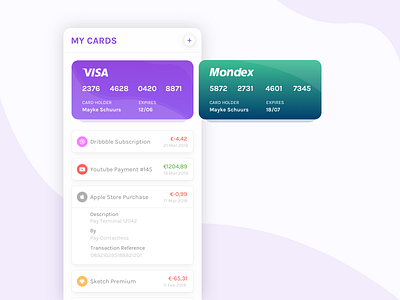 Wallet App app application bank card debit debit card design manager money payment ui wallet