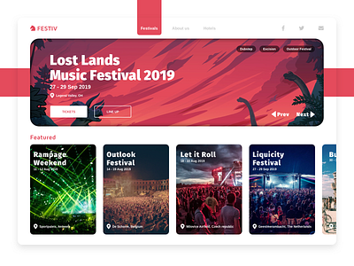 Festiv Concept Design application concept design festival music news tickets typogaphy ui web