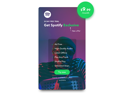 Spotify Exclusive branding card concept design download exclusive exclusive design free icon spotify store trial try now typography ui ux