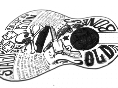 Guitar Sketch Dribbble blues hand lettering sketch