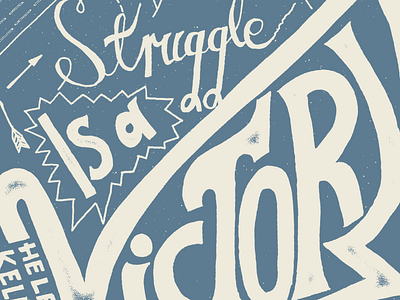 Every struggle is a victory handlettered handlettering helen keller motivational quote quotes word art