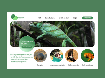 Nature saver app design ui web