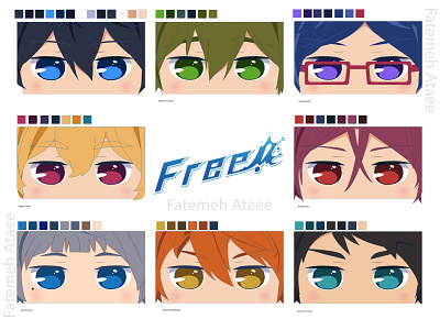 free! anime character characters design free! free! anime illustration vector