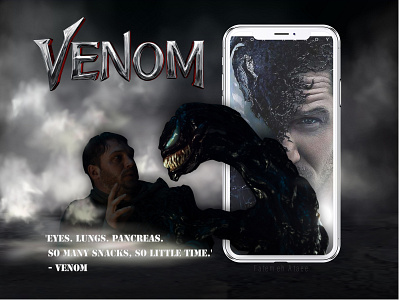 Venom adversiting cloud design film hollywood horror horror movie illustrator mobile movie photoshop venom