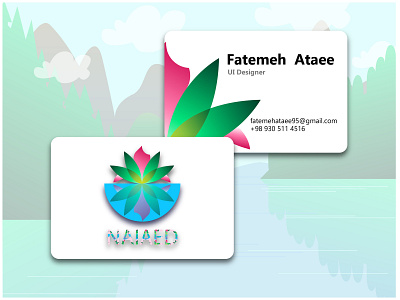 Business Card Naiad brand branding busines card design flower illustration logo naiad ui ux web website