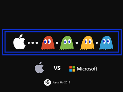 Pac man and Cheese - Apple and Microsoft animation app apple design gaming icon illustration imac ios microsoft minimal mobile game pacman typography ui ux