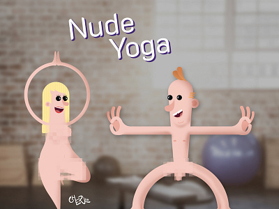Nude yoga class art boobs charactedesign character designer flat illustration naked nude vector yoga yoga class
