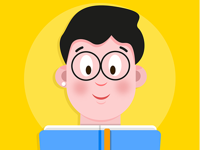 reading applepencil avatar book design draw face glass reading