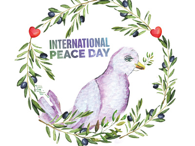 Internatinal Peace Day design charachter illustration photoshop water color