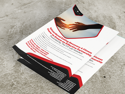 mockup of two flyers placed over a concrete surface 1293 el