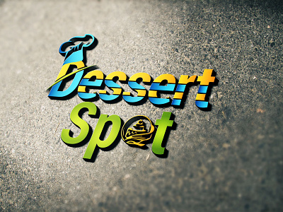 Logo 81 For Dessert Spot animation art blue branding character clean design flat icon identity illustration illustrator lettering logo minimal type typography vector