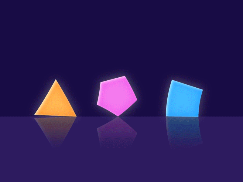 Shapez 2d after effect animation circle circle design cube design gif glow motion design motiongraphics square triangle vector