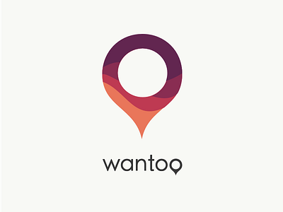 Wantoo - app logo flat design ios app location pin logo mihai fischer wantoo waves