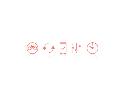 Bike sharing app icon set bike icon iphone refresh settings timer