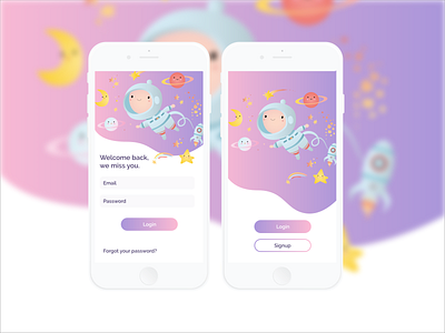Prototype of Baby app. baby clean design illustration login minimal mobile product design sketch ui ui ux ux