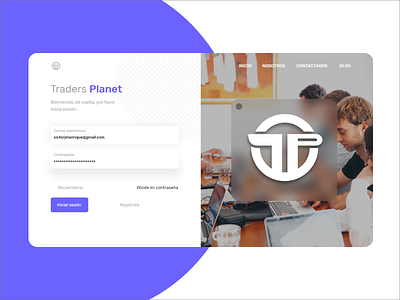 Traders Planet login all app clean design illustration login minimal product design profile ui ux web web design
